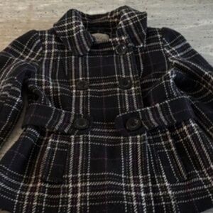 Urban Behavior Vintage Patterned Black Pea Coat - Size S